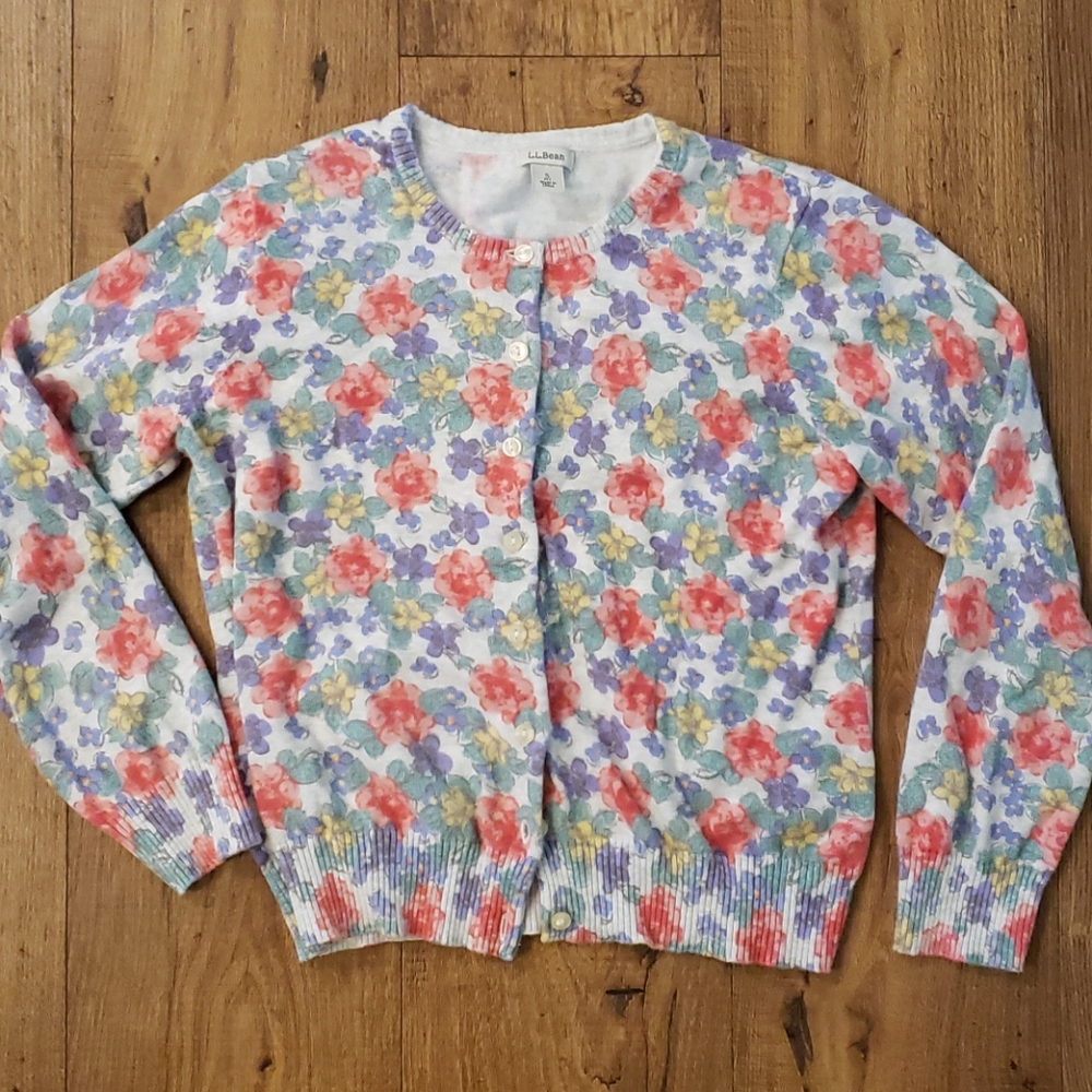 Land's End floral cardigan